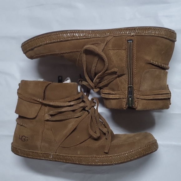 UGG suede booties 7 EUC zip side Cowgirl - Picture 1 of 6